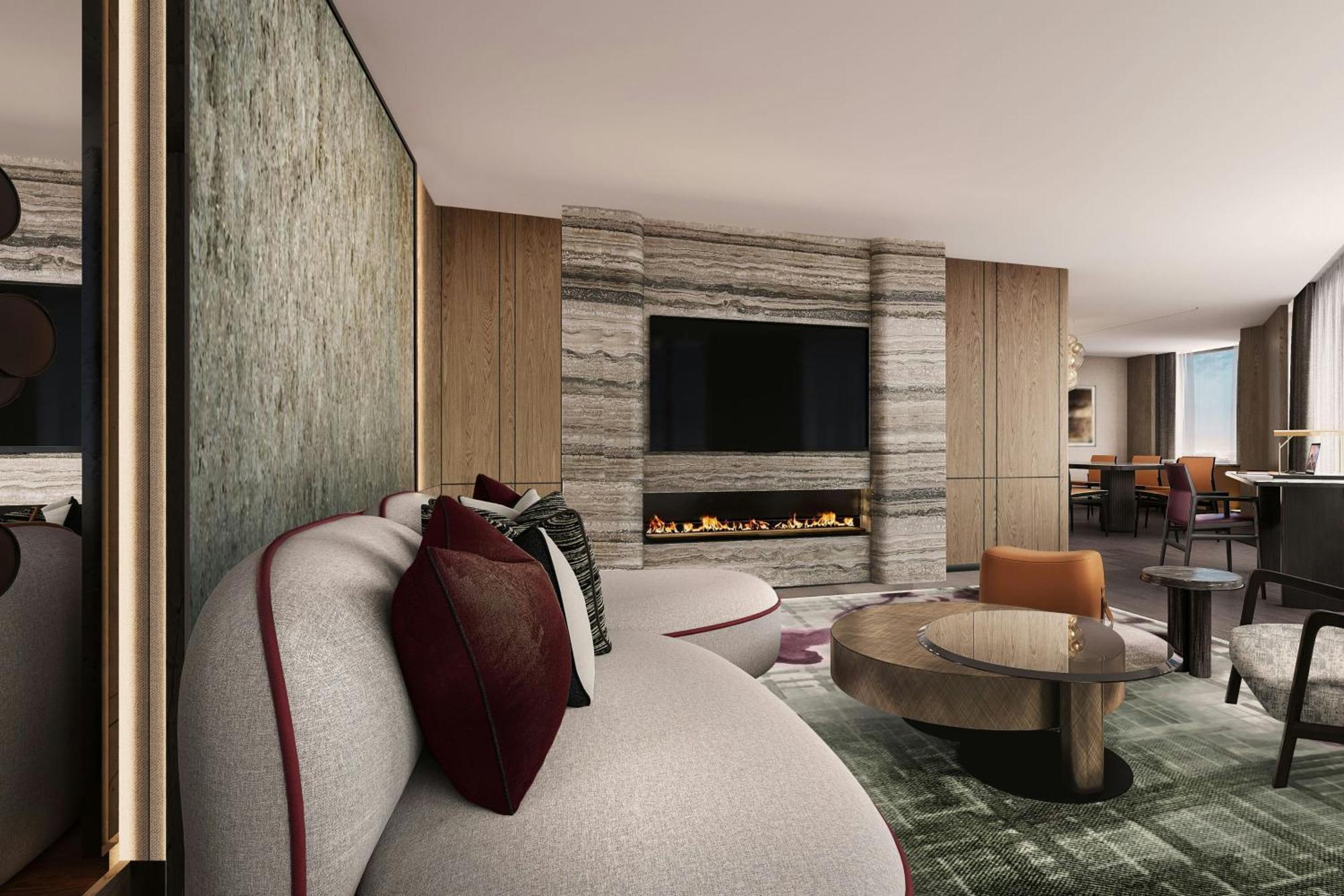 Jw Marriott Auckland Hotell Exteriör bild The living room of a three-bedroom apartment